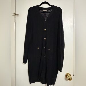 Elegant Black Women's Cardigan